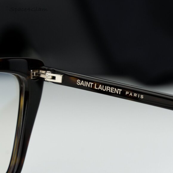 BRAND NEW Saint Laurent SL737 MICA THIN OPT 002 Havana Cat Eye Unisex Eyeglasses - Picture 7 of 9